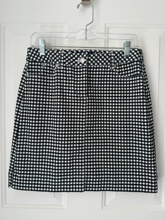 Talbots Dresses & Skirts - Talbots Petites Gingham Denim Skirt